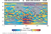 Mapa magnetických anomálií Mawrth Vallis na povrchu Marsu