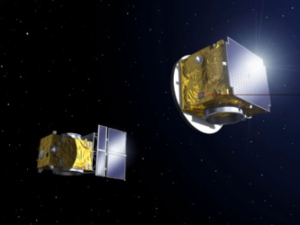 Proba-3 let dvou drużic ve formaci<br>Credit: ESA - P. Carril, 2013 