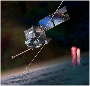 Umělecké zobrazení satelitu TARANIS